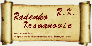 Radenko Krsmanović vizit kartica